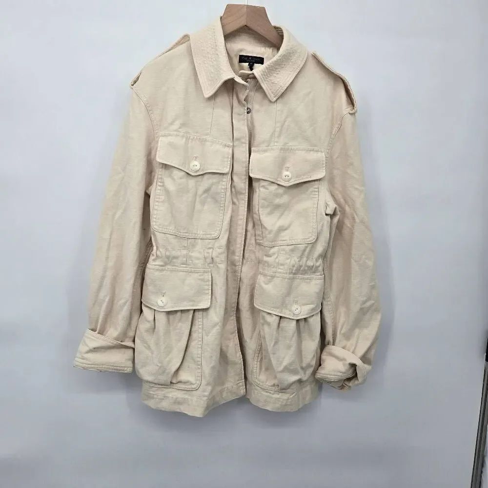 Rag & Bone Shacket Lorenz Military Jacket Beige Size Small
